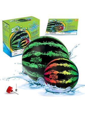 Watermelon Ball Pool Toys - 2 Pack for Swimming Games, Beach Fun, Diving Play